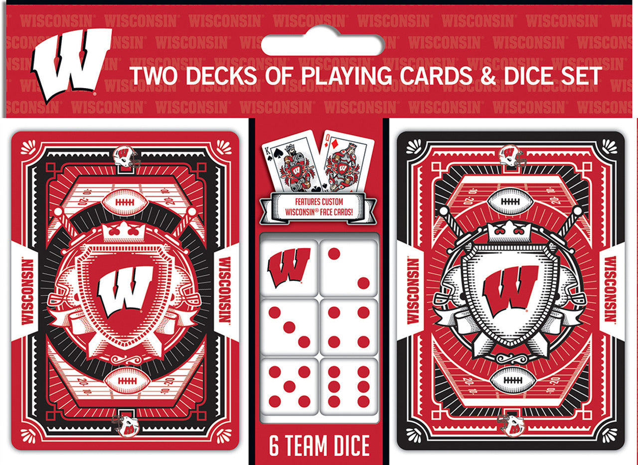 Wisconsin Badgers Playing Cards and Dice Set - Sports Collectibles, Sports Memorabilia, Sports Fan Shop, Sports Gifts