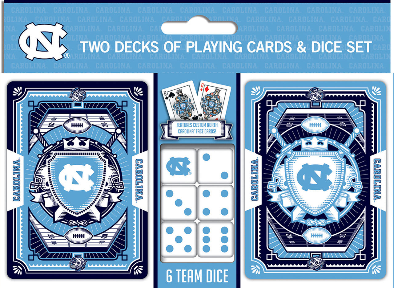 North Carolina Tar Heels Playing Cards and Dice Set - Sports Collectibles, Sports Memorabilia, Sports Fan Shop, Sports Gifts