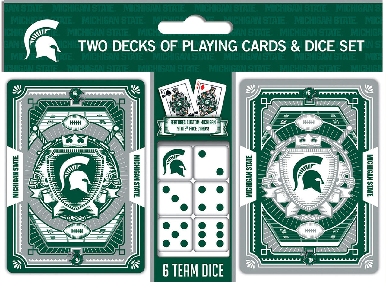 Michigan State Spartans Playing Cards and Dice Set - Sports Collectibles, Sports Memorabilia, Sports Fan Shop, Sports Gifts