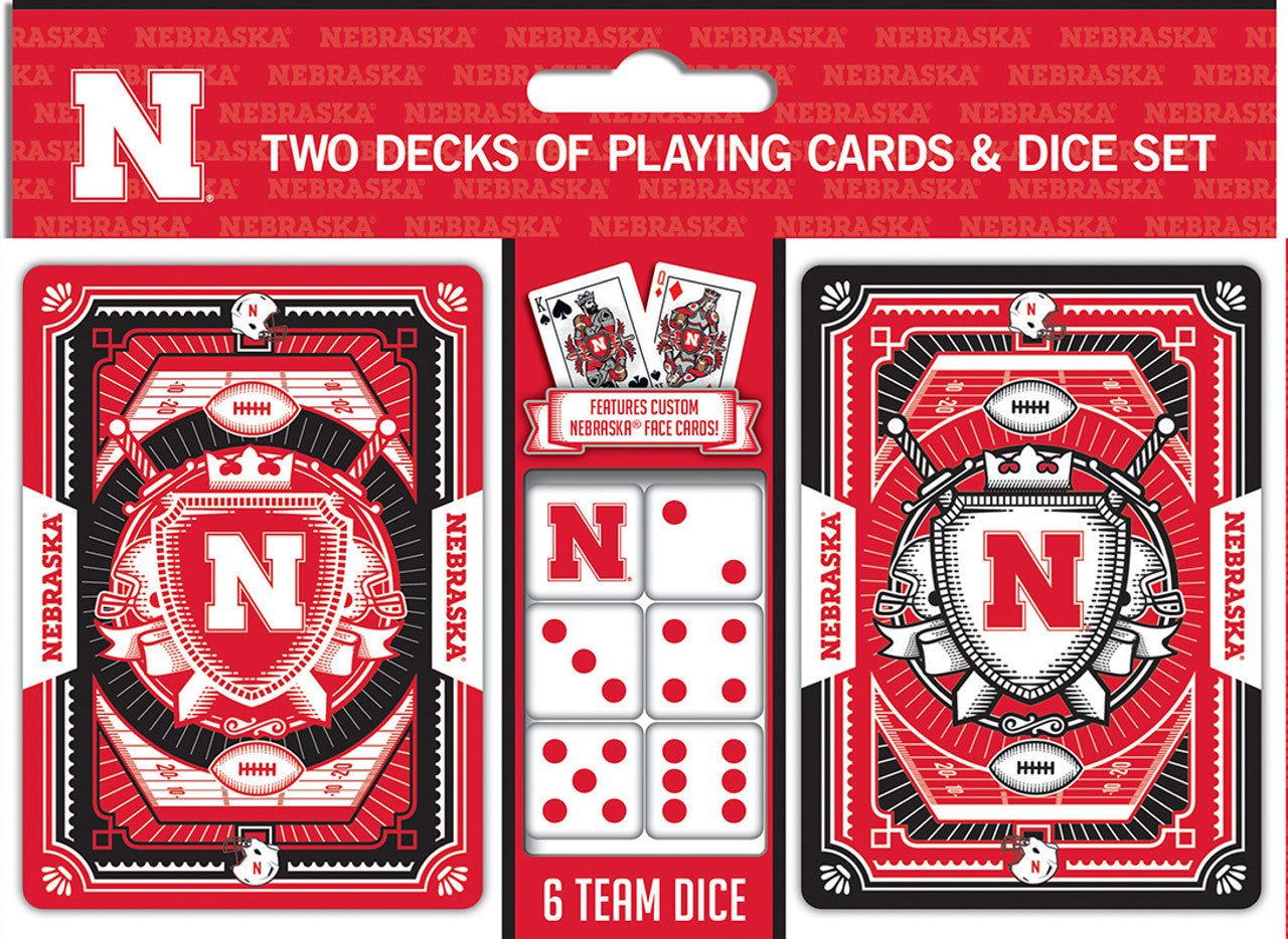 Nebraska Cornhuskers Playing Cards and Dice Set - Sports Collectibles, Sports Memorabilia, Sports Fan Shop, Sports Gifts