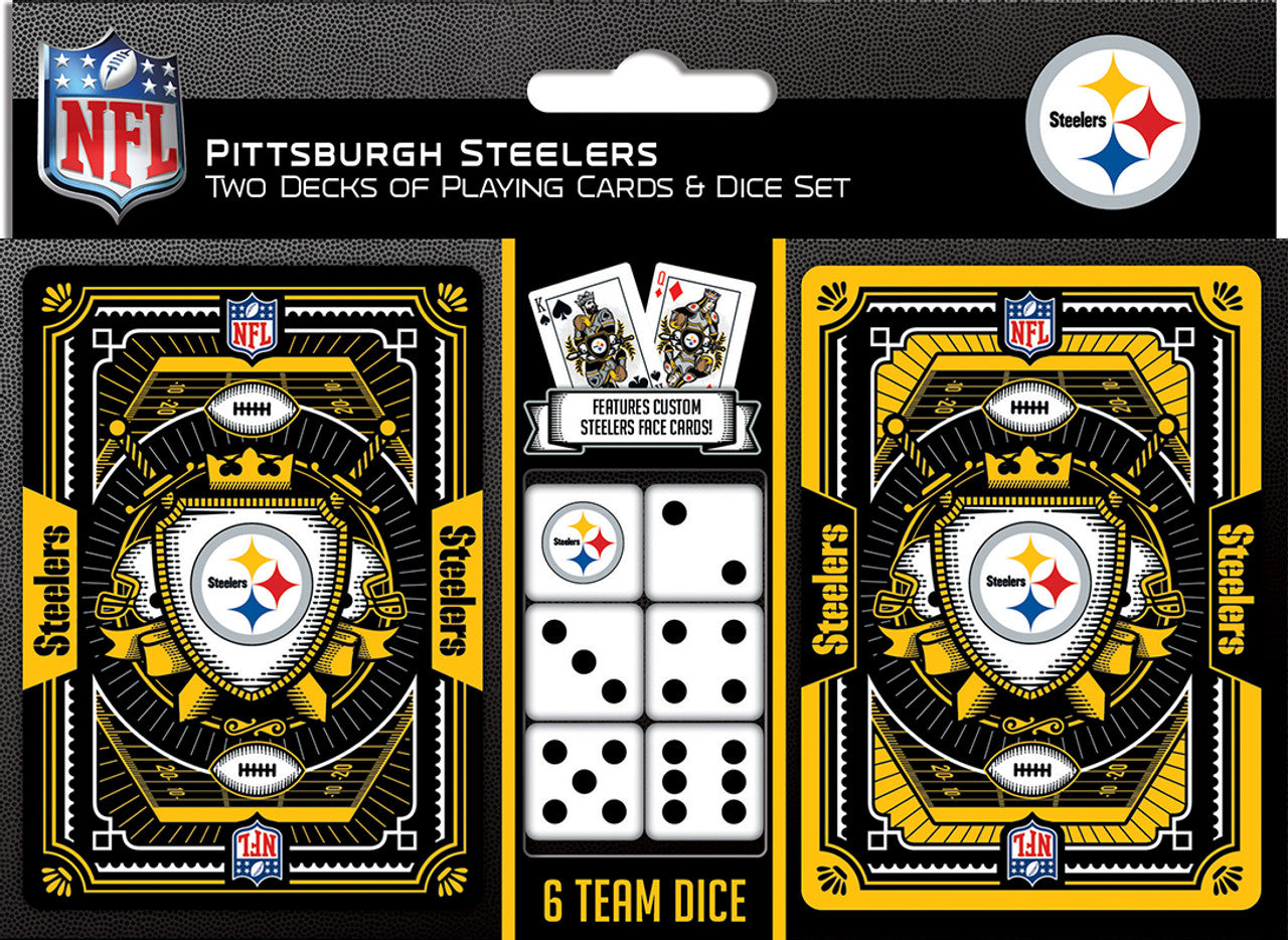 Pittsburgh Steelers Playing Cards and Dice Set - Sports Collectibles, Sports Memorabilia, Sports Fan Shop, Sports Gifts
