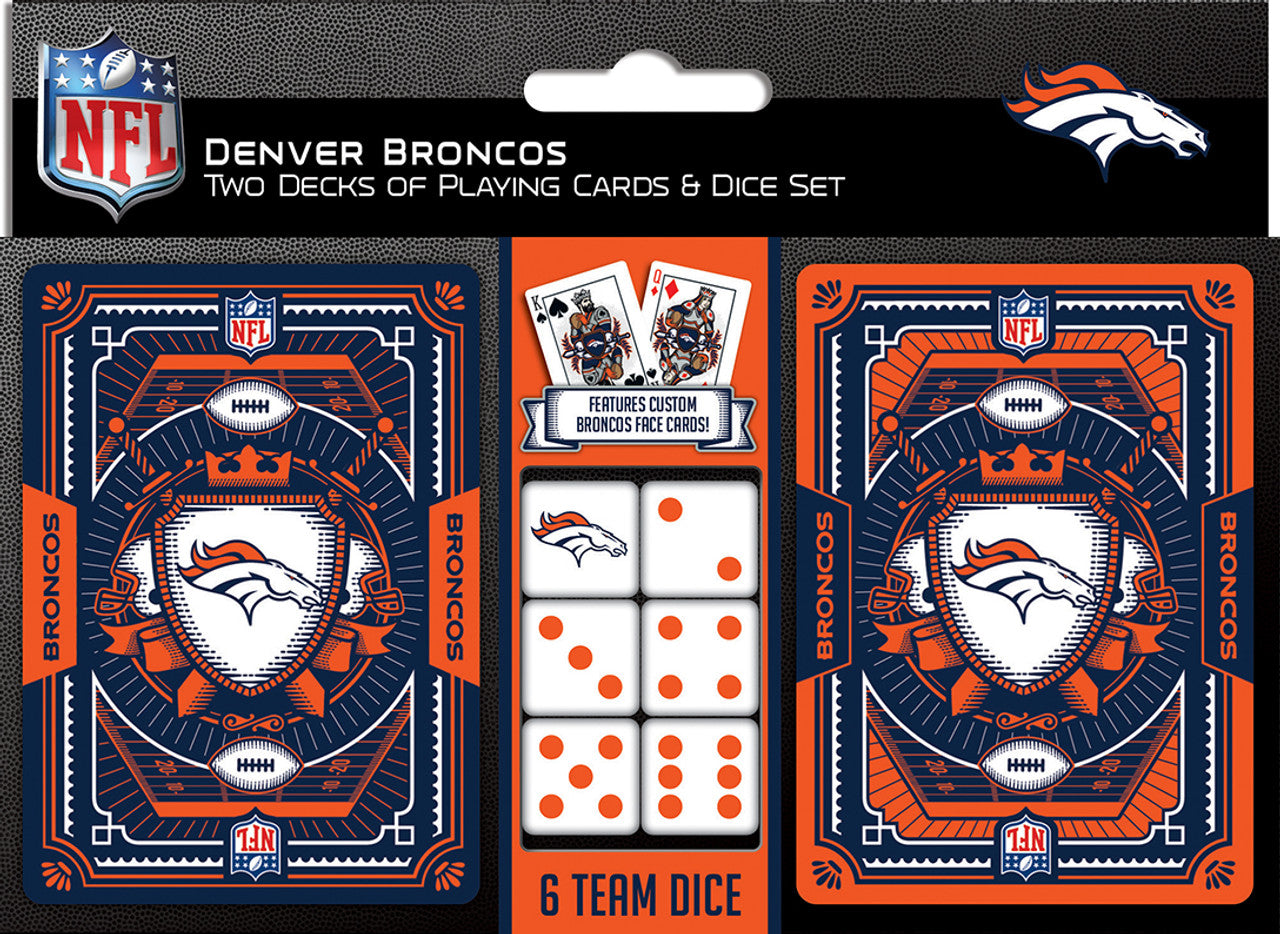Denver Broncos Playing Cards and Dice Set - Sports Collectibles, Sports Memorabilia, Sports Fan Shop, Sports Gifts
