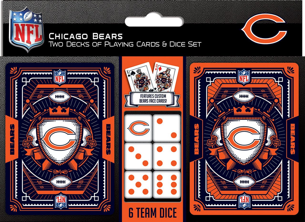 Chicago Bears Playing Cards and Dice Set - Sports Collectibles, Sports Memorabilia, Sports Fan Shop, Sports Gifts