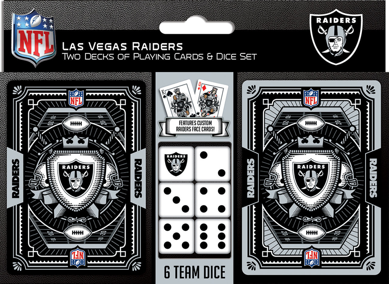 Las Vegas Raiders Playing Cards and Dice Set - Sports Collectibles, Sports Memorabilia, Sports Fan Shop, Sports Gifts