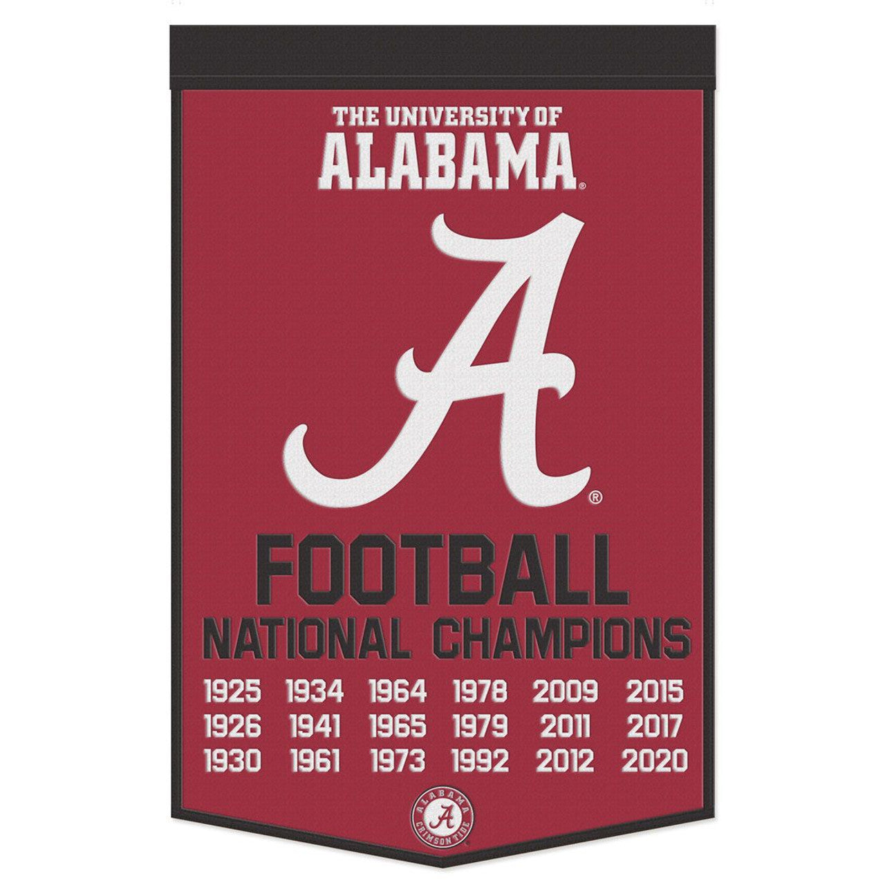 Alabama Crimson Tide Banner Wool 24x38 Dynasty Champ Design Football - Sports Collectibles, Sports Memorabilia, Sports Fan Shop, Sports Gifts