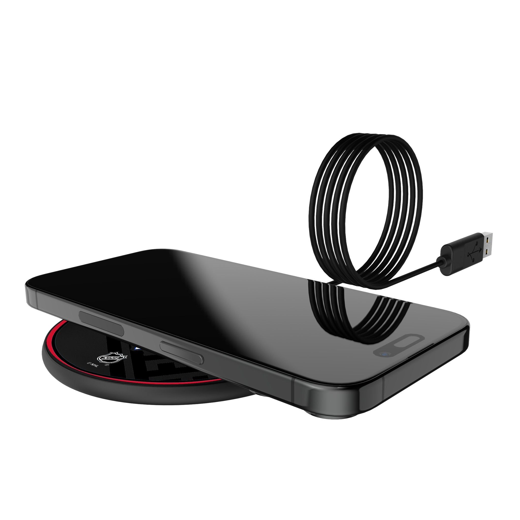 New York Rangers Monocolor Tilt 15-Watt Wireless Charger - Sports Gifts, Sports Memorabilia, Sports Collectibles, Fan Shop