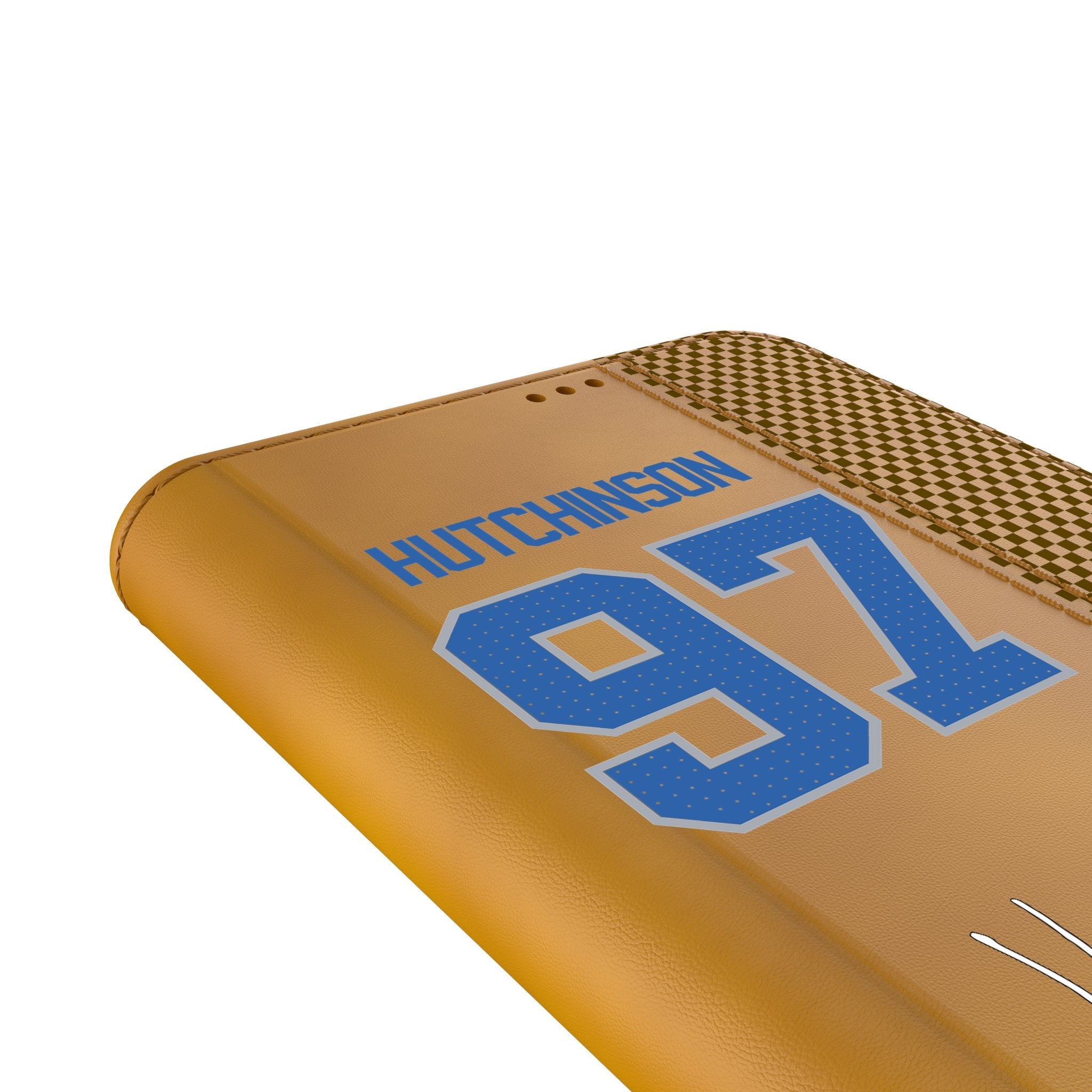 Aidan Hutchinson Detroit Lions 97 Game Tactic Folio Phone Case for Samsung Galaxy - Sports Gifts, Sports Memorabilia, Sports Collectibles, Fan Shop