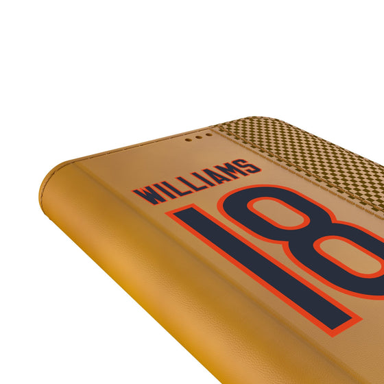 Caleb Williams Chicago Bears 18 Game Tactic Folio Phone Case for Samsung Galaxy - Sports Gifts, Sports Memorabilia, Sports Collectibles, Fan Shop