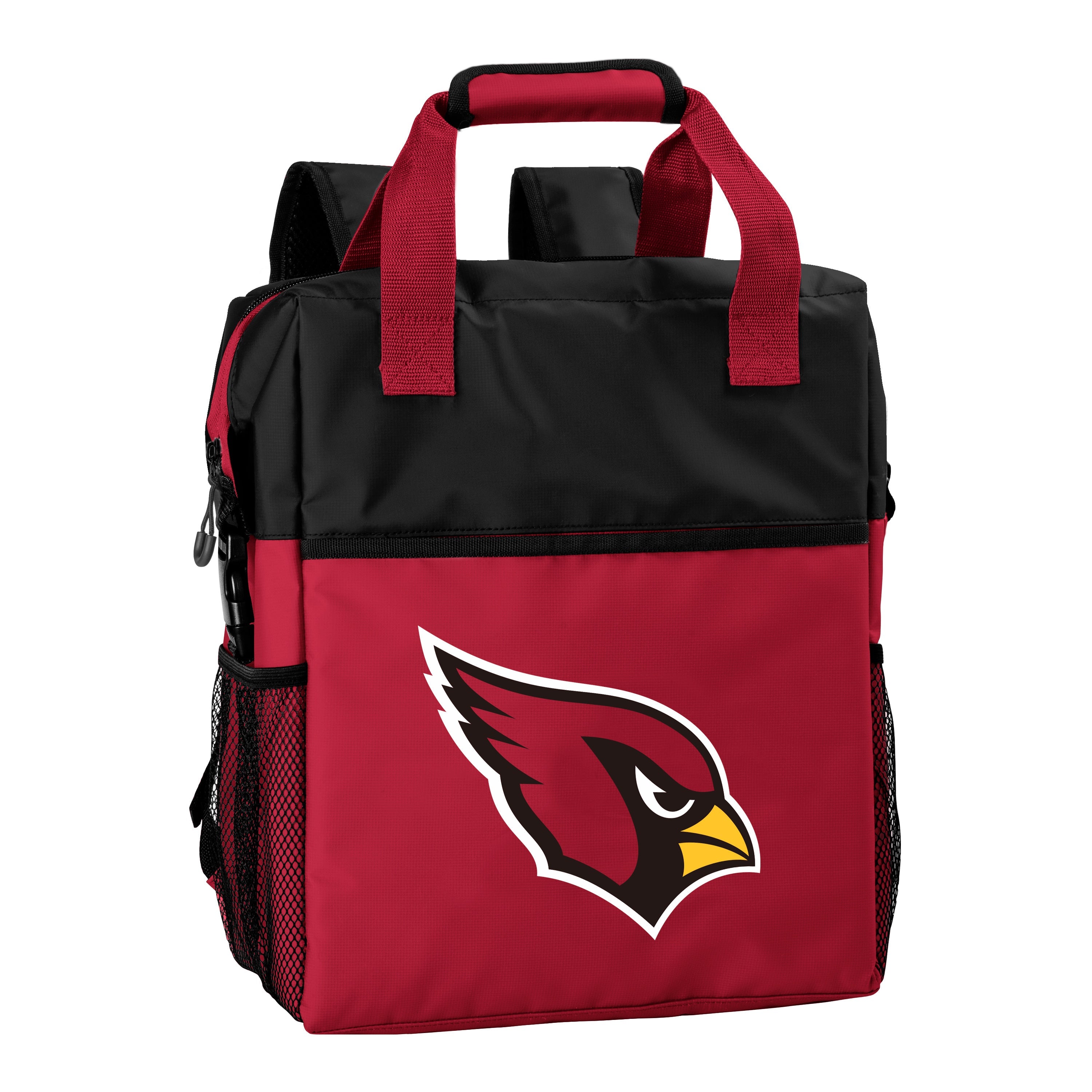 Arizona Cardinals Backpack Cooler: lightweight and durable cooler with adjustable straps, perfect for tailgating, hiking, and sports events. Insulated main compartment, oversized team logo, extra pockets for organization.