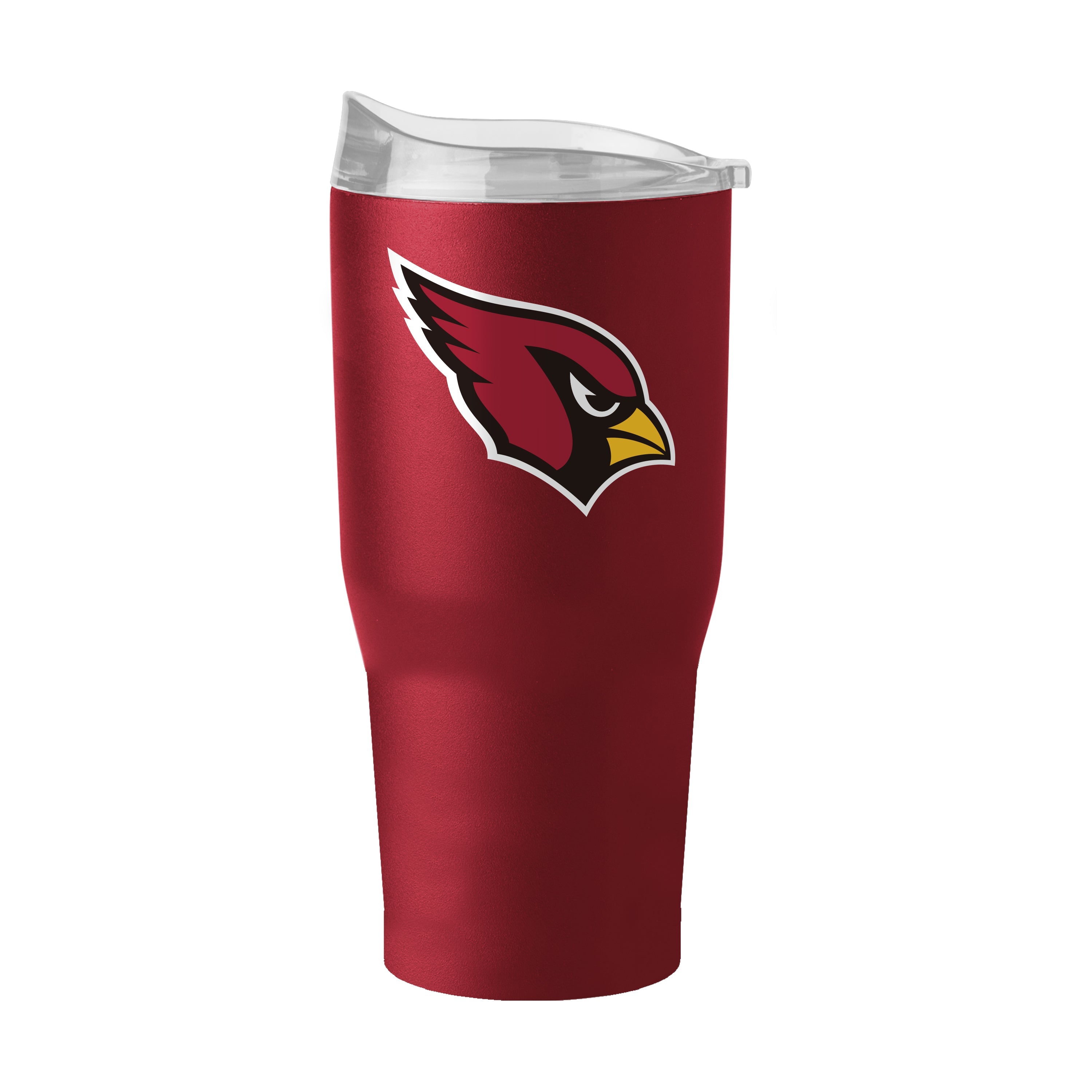 Arizona Cardinals 30 oz Flipside Powder Coat Tumbler made from high-quality stainless steel, featuring a stylish powder coat exterior for enhanced grip, double-walled vacuum insulation for temperature retention, ergonomic design, and a premium lid compatible with straws.