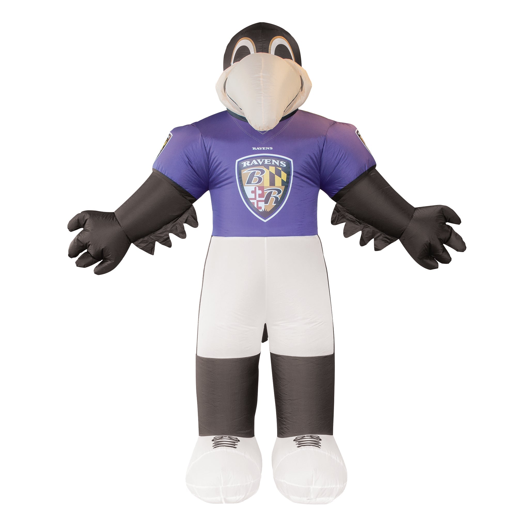 Baltimore Ravens Inflatable 7 Ft Team Mascot for Game Day - Perfect for Tailgating and Lawn Decoration, Features 12V Blower for Easy Setup and 3 LED Lights for Day and Night Visibility, Ideal for True Ravens Fans.