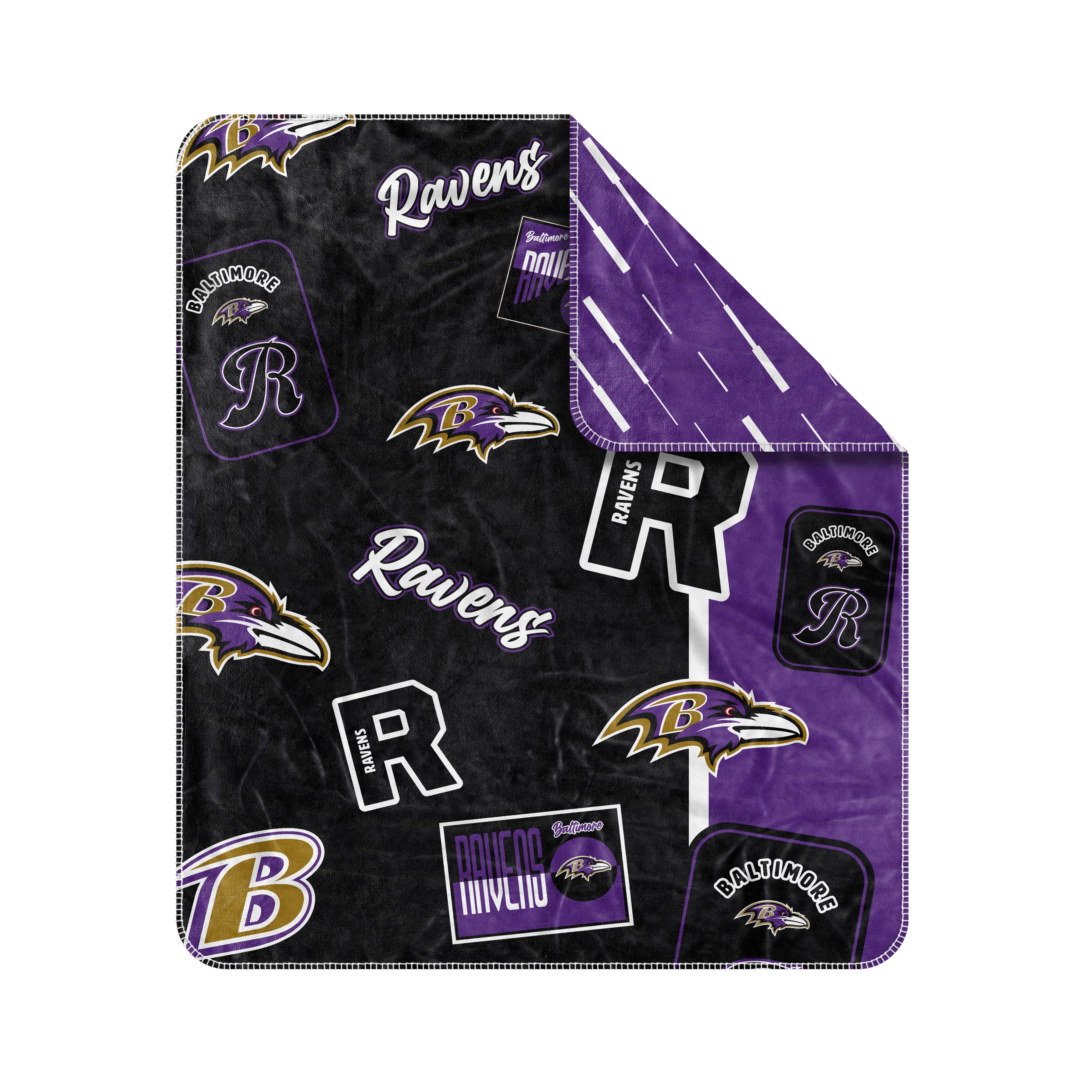 Baltimore Ravens Dream Weave Throw Blanket 50x60 inches - Luxurious, soft, and durable, perfect for game days or cozy nights. Show your Ravens pride with vibrant colors and stylish design. Ideal gift for fans.