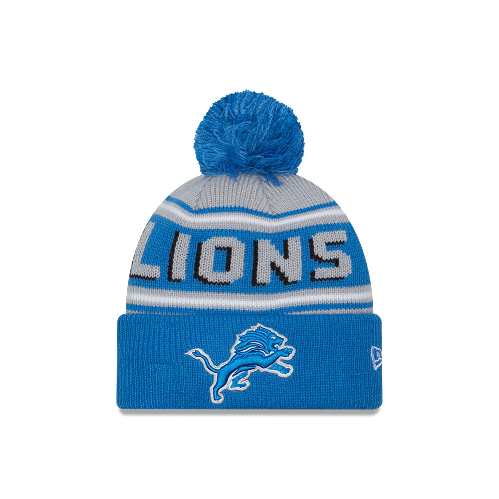 Detroit Lions Men’s New Era Knit Hat with Pom - Sports Gifts, Sports Memorabilia, Sports Collectibles, Fan Shop