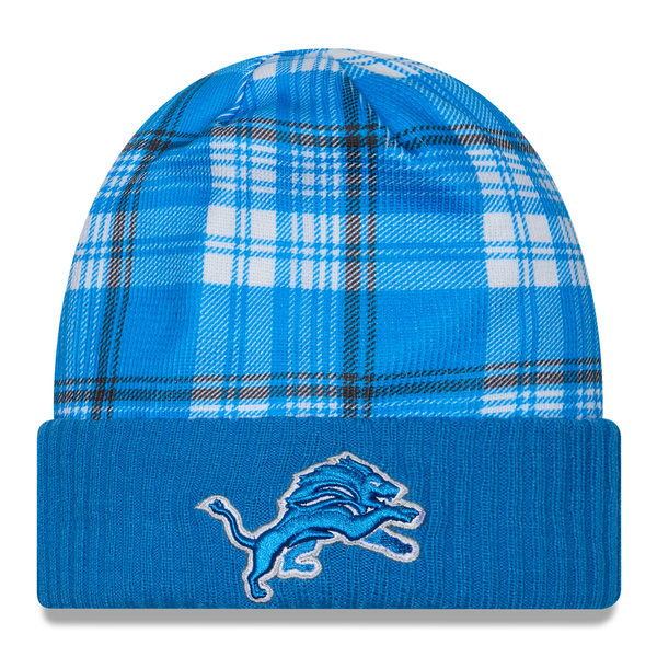 Detroit Lions New Era 2024 Sideline Statement Cuffed Knit Hat - Blue - Sports Collectibles, Sports Memorabilia, Sports Fan Shop, Sports Gifts