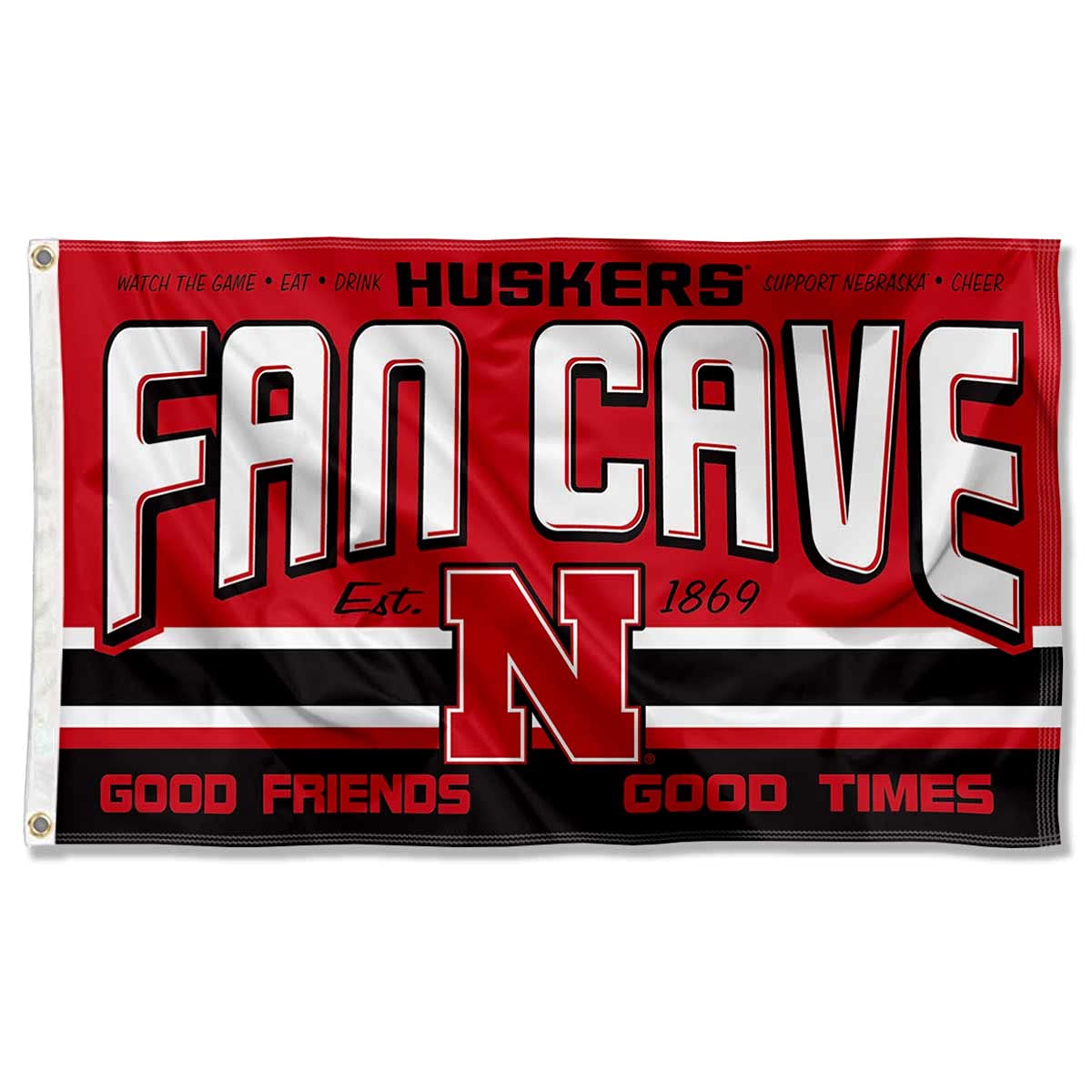 Nebraska Cornhuskers Fan Man Cave Banner Flag - Sports Collectibles, Sports Memorabilia, Sports Fan Shop, Sports Gifts