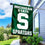 Michigan State University House Flag with Flag Pole Set - Sports Collectibles, Sports Memorabilia, Sports Fan Shop, Sports Gifts