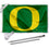 College Flags & Banners Co. Oregon Green Flag with Pole and Bracket Mount Kit - Sports Collectibles, Sports Memorabilia, Sports Fan Shop, Sports Gifts