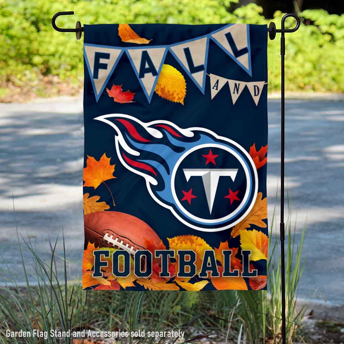 WinCraft Tennessee Titans Fall Leaves Decorative Football Garden Flag Double Sided Banner - Sports Collectibles, Sports Memorabilia, Sports Fan Shop, Sports Gifts