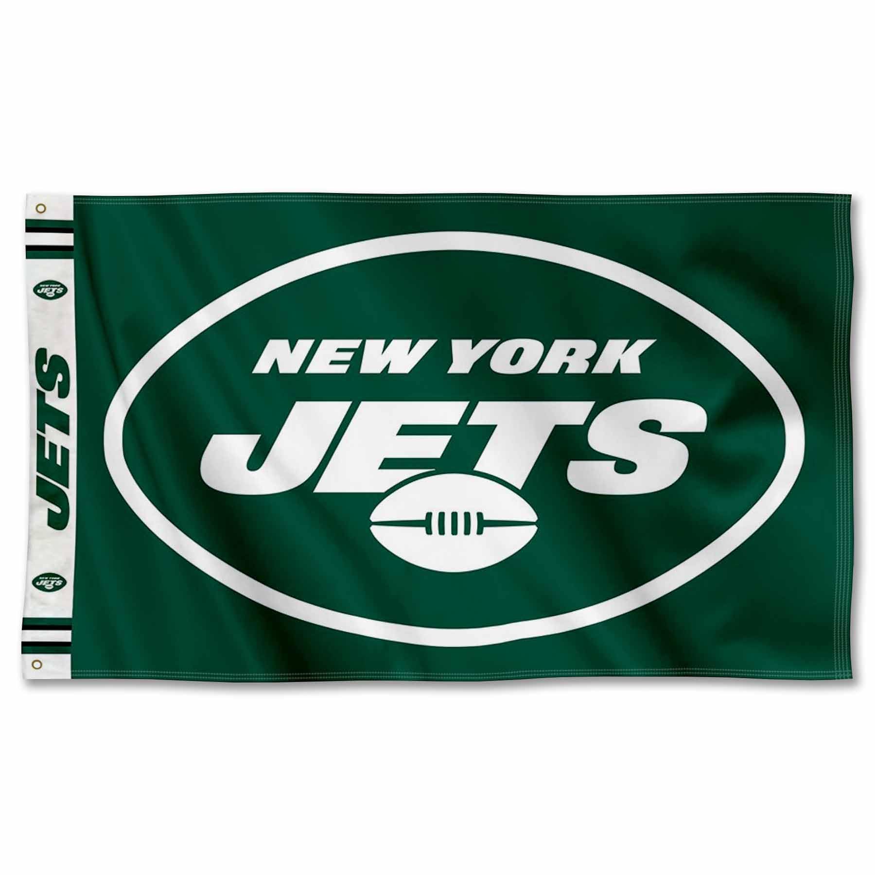 WinCraft New York Jets Printed Header 3x5 Foot Banner Flag - Sports Collectibles, Sports Memorabilia, Sports Fan Shop, Sports Gifts