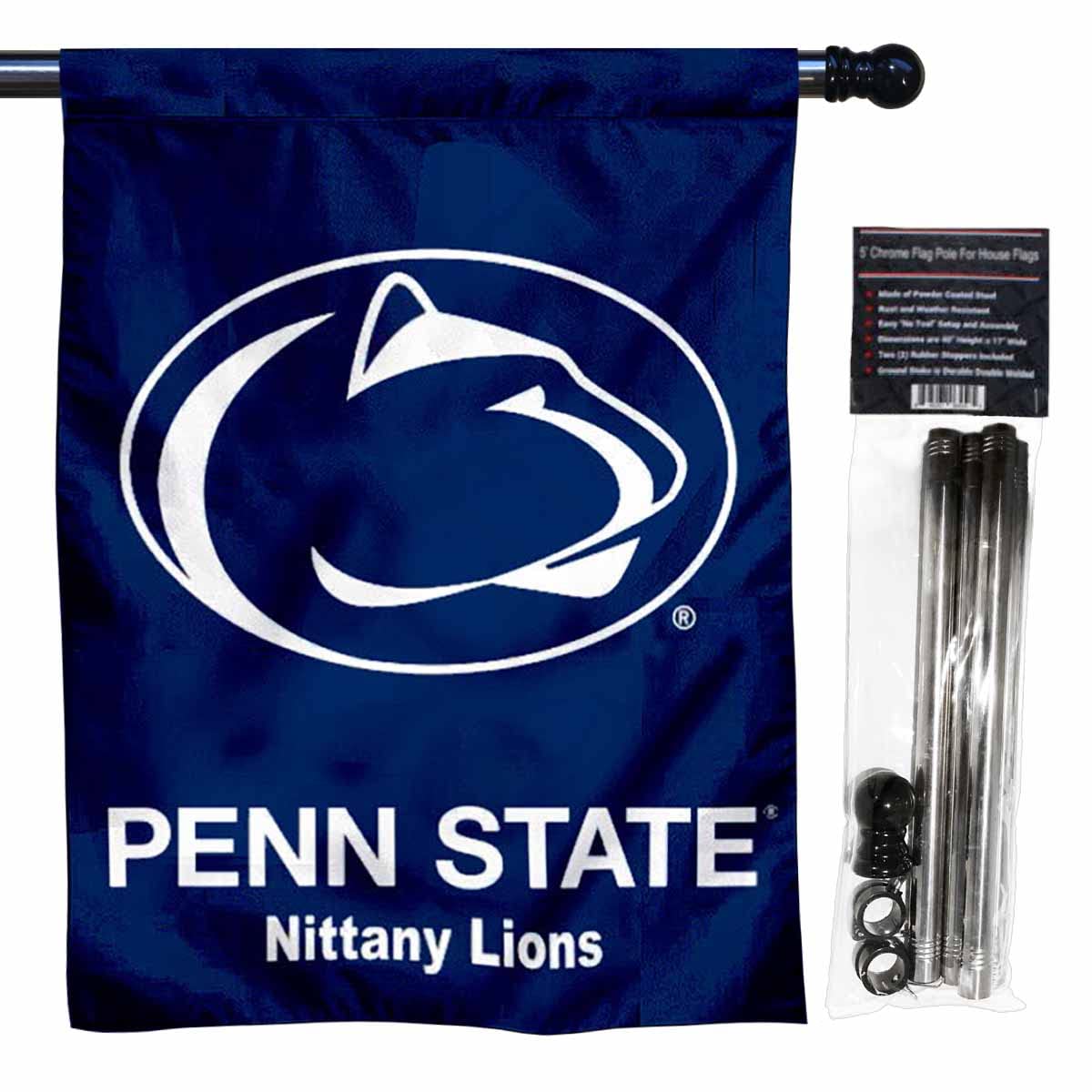 College Flags & Banners Co. Penn State Nittany Lions with Flag Pole Set - Sports Collectibles, Sports Memorabilia, Sports Fan Shop, Sports Gifts
