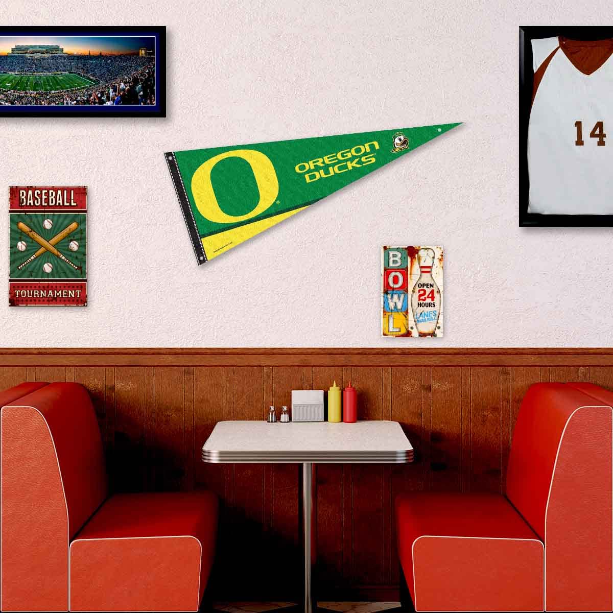 College Flags & Banners Co. Oregon Pennant Flag and Wall Tack Mount Pads - Sports Collectibles, Sports Memorabilia, Sports Fan Shop, Sports Gifts