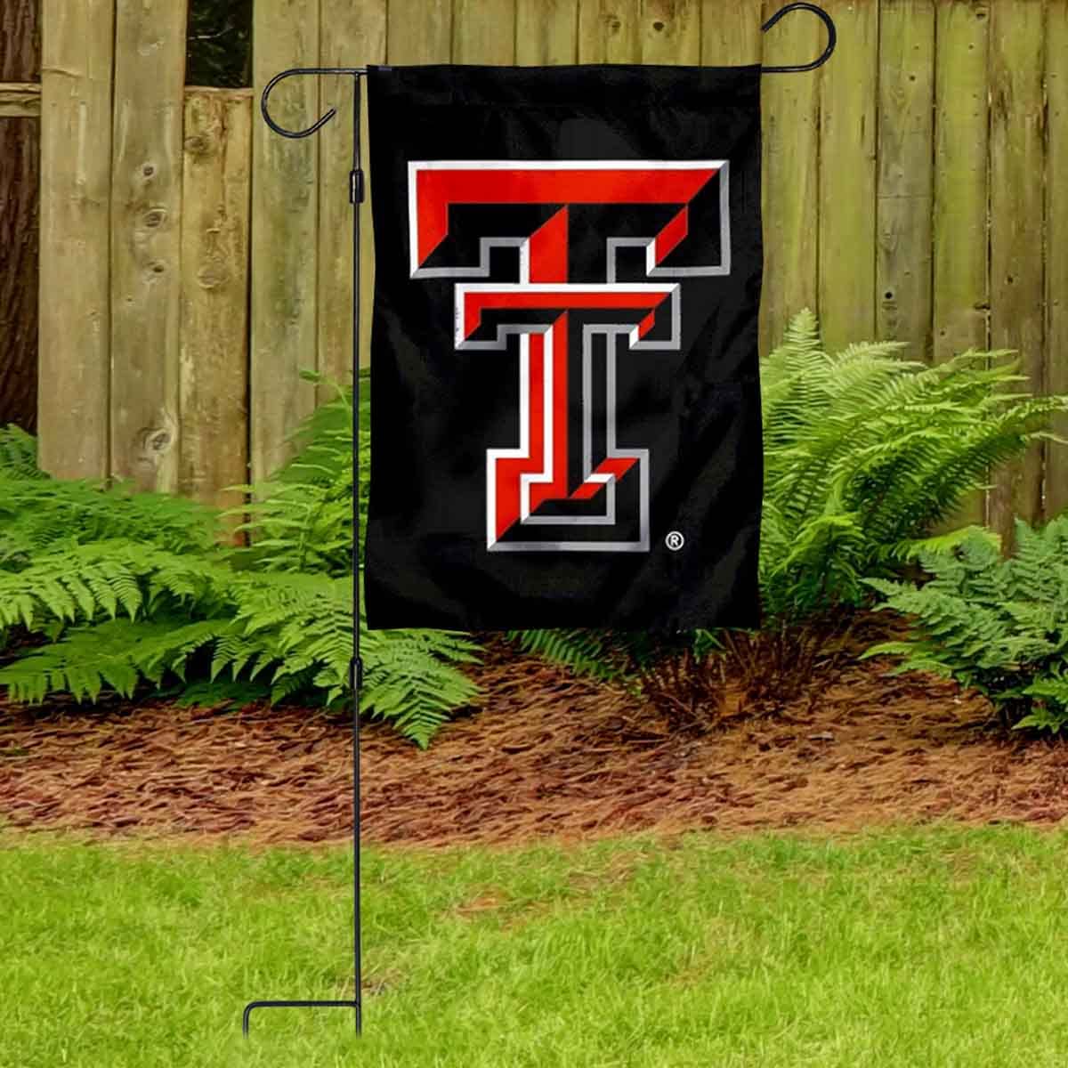 Texas Tech Red Raiders Garden Banner Flag with Stand Pole Holder - Sports Collectibles, Sports Memorabilia, Sports Fan Shop, Sports Gifts