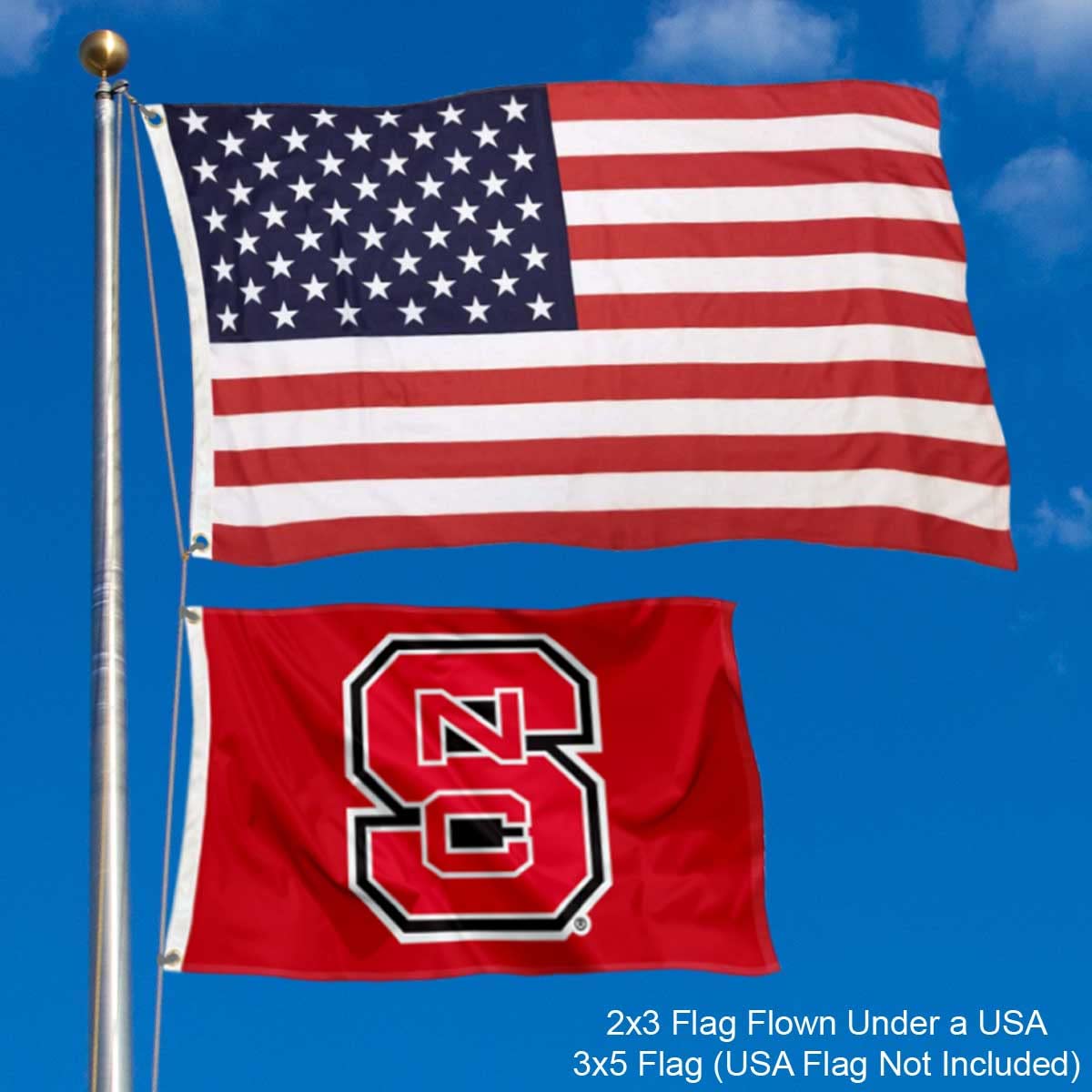 College Flags & Banners Co. North Carolina State Wolfpack Small 2x3 Foot Flag - Sports Collectibles, Sports Memorabilia, Sports Fan Shop, Sports Gifts