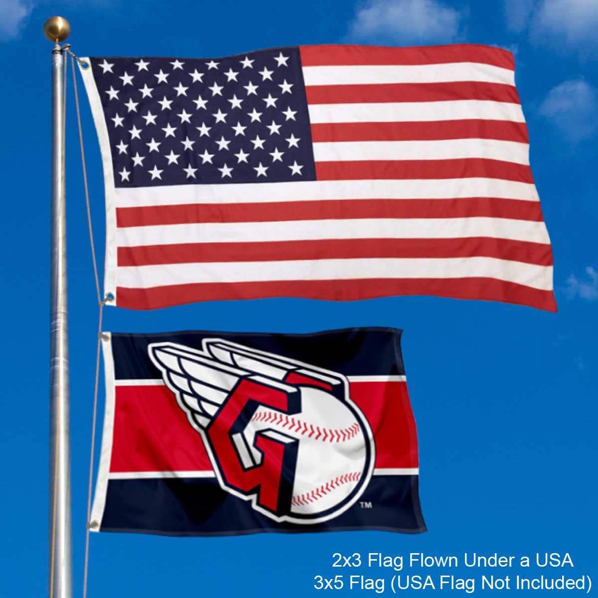 WinCraft Cleveland Baseball 2x3 Foot Small Flag - Sports Collectibles, Sports Memorabilia, Sports Fan Shop, Sports Gifts