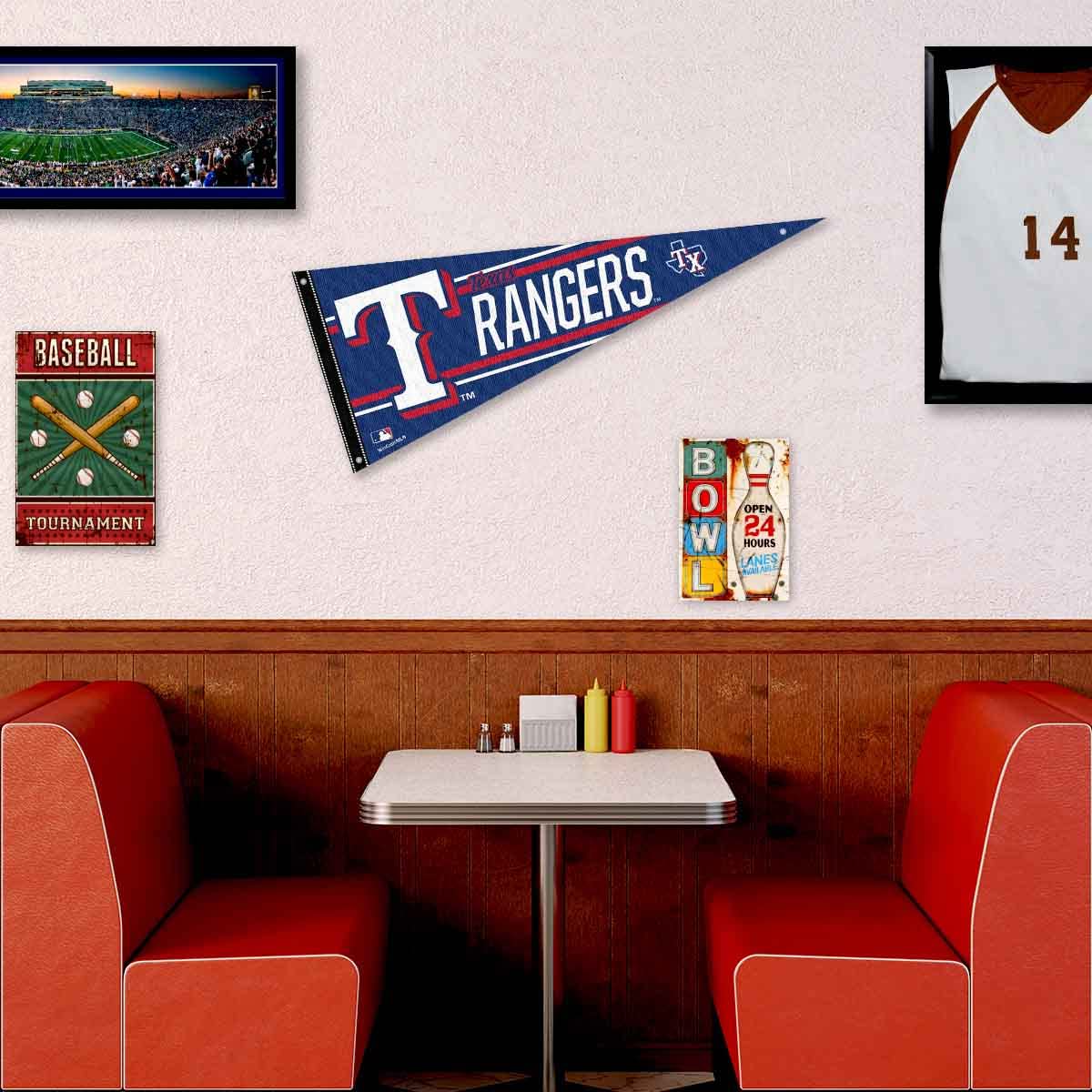 Texas Rangers Pennant Banner and Wall Tack Pads - Sports Collectibles, Sports Memorabilia, Sports Fan Shop, Sports Gifts