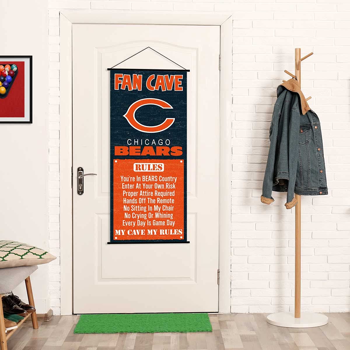 WinCraft Chicago Bears Man Cave Fan Banner Wall Door Scroll - Sports Collectibles, Sports Memorabilia, Sports Fan Shop, Sports Gifts