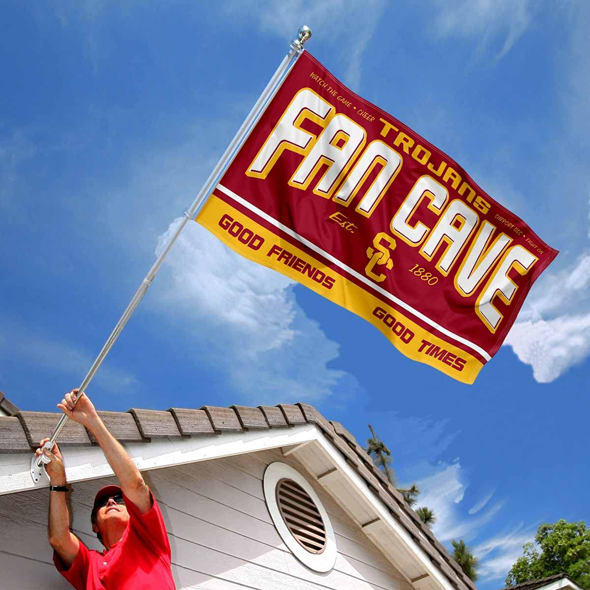 USC Trojans Fan Man Cave Banner Flag - Sports Collectibles, Sports Memorabilia, Sports Fan Shop, Sports Gifts