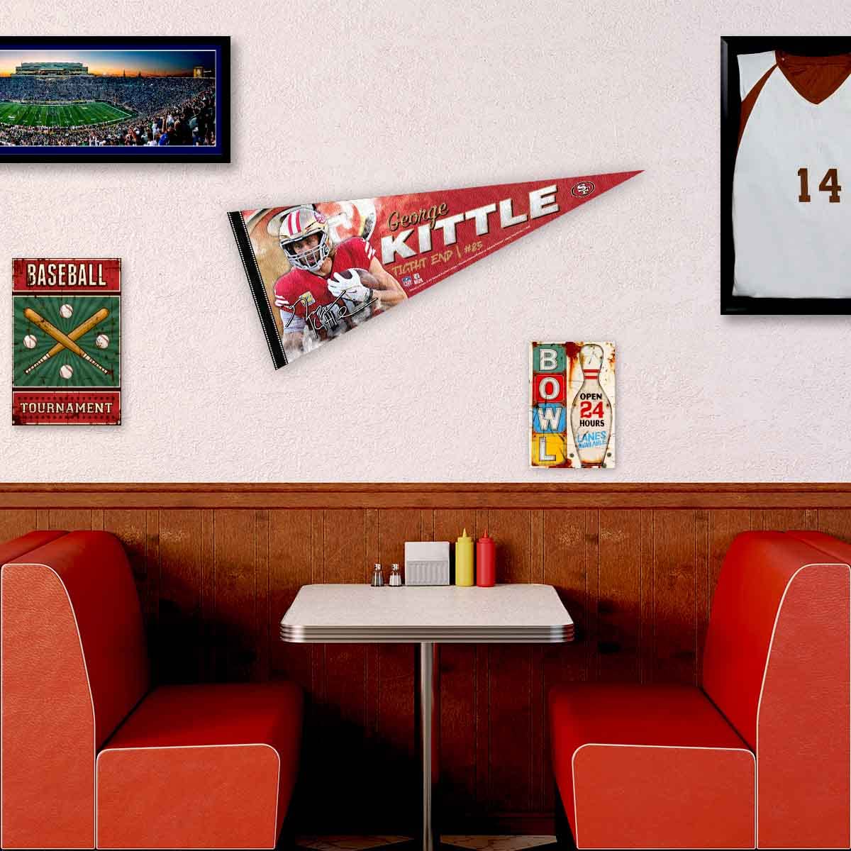 WinCraft San Francisco 49ers Kittle Pennant Banner Flag - Sports Collectibles, Sports Memorabilia, Sports Fan Shop, Sports Gifts