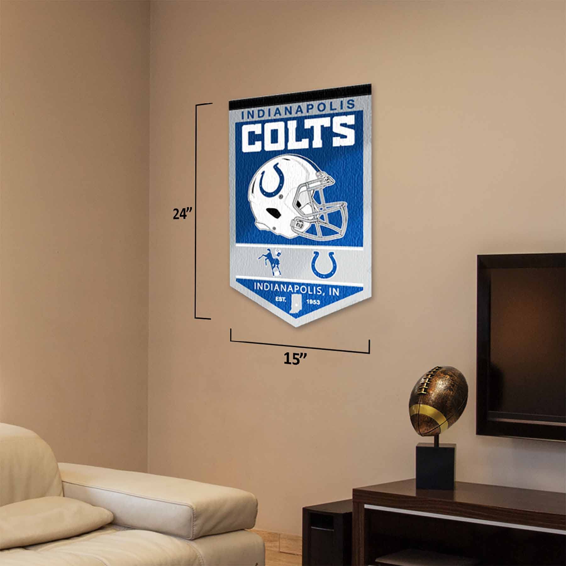 WinCraft Indianapolis Colts Heritage History Banner Pennant - Sports Collectibles, Sports Memorabilia, Sports Fan Shop, Sports Gifts