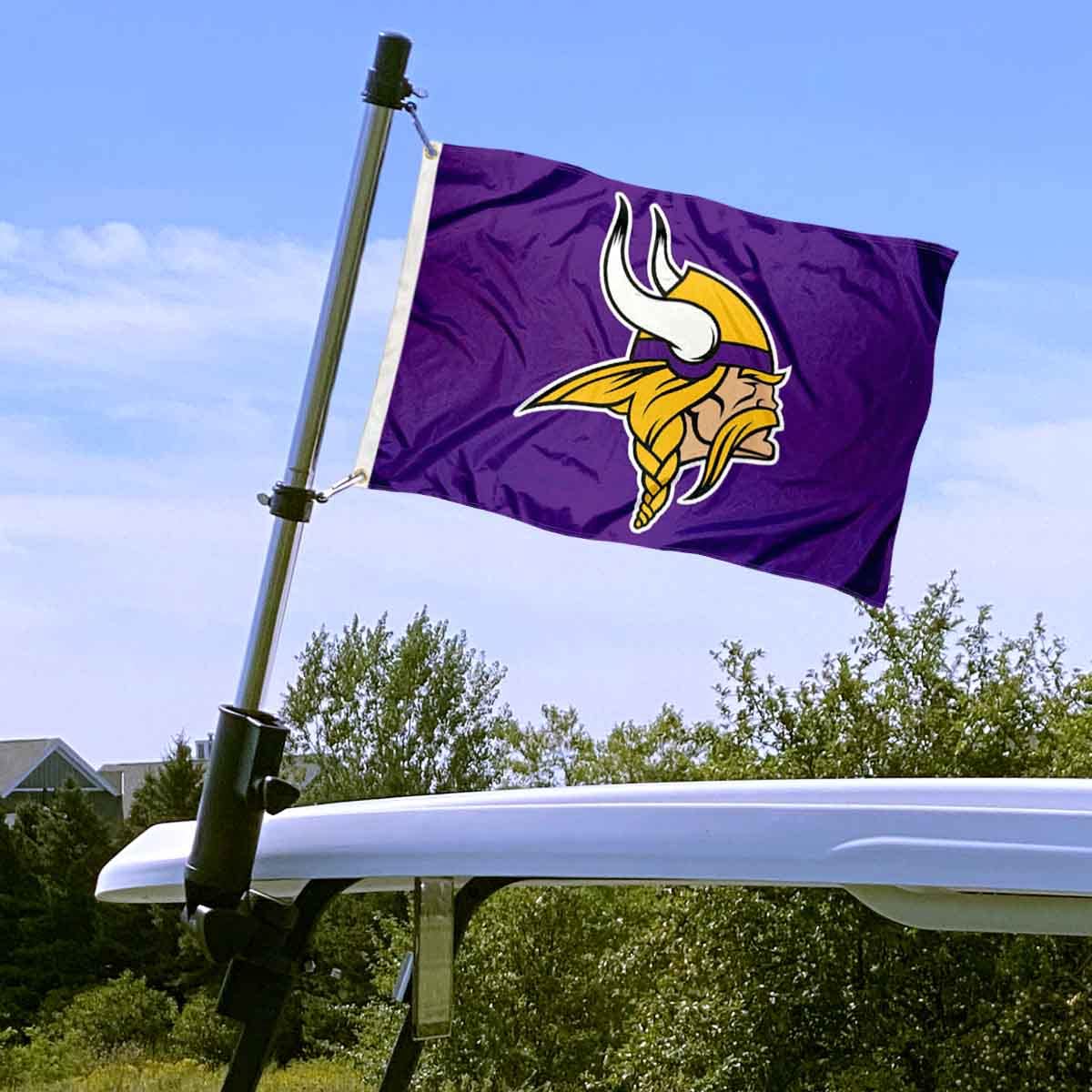 WinCraft Minnesota Vikings Golf Cart Flag Pole and Holder Mounting Bracket - Sports Collectibles, Sports Memorabilia, Sports Fan Shop, Sports Gifts