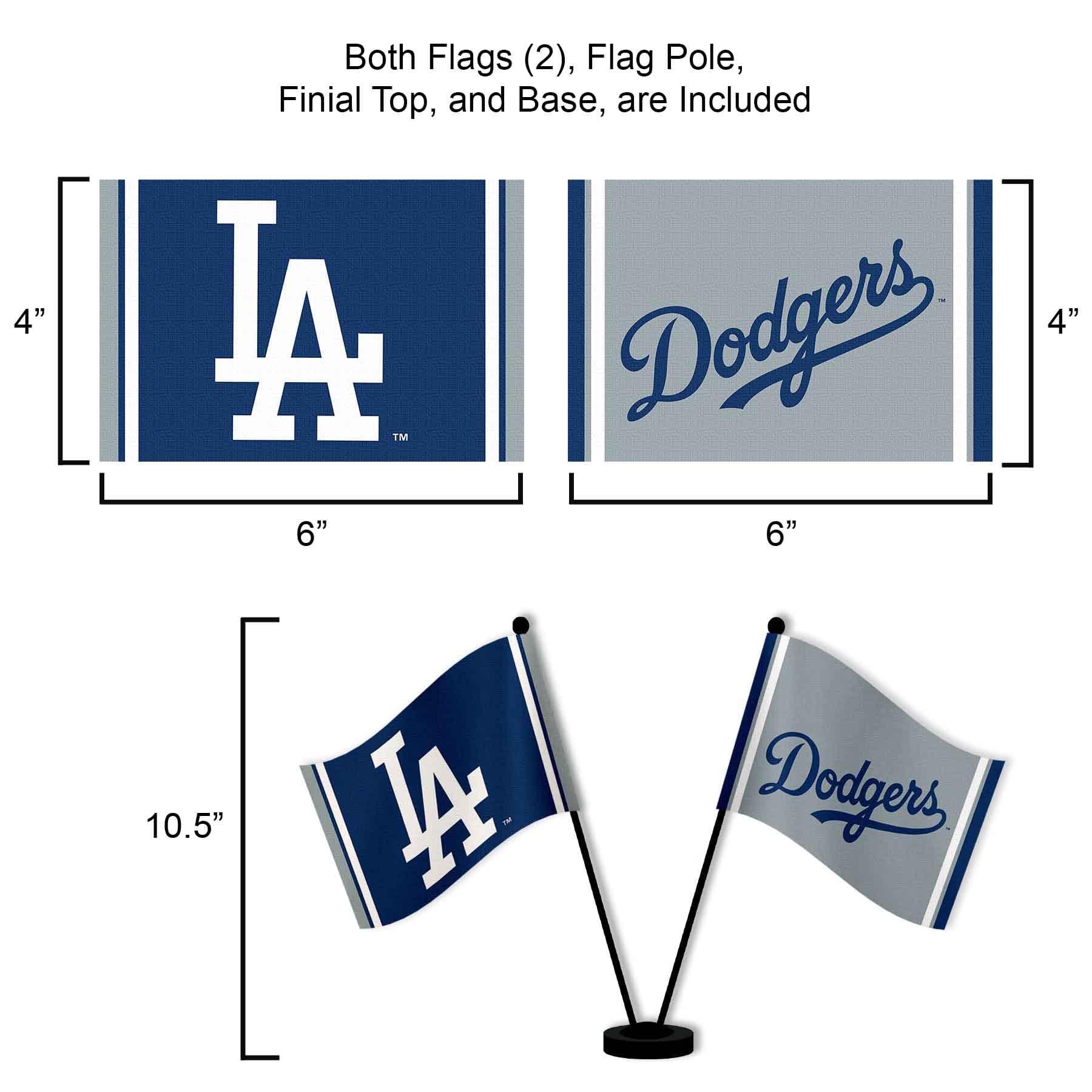 WinCraft Los Angeles Dodgers Desk and Table Top Flags - Sports Collectibles, Sports Memorabilia, Sports Fan Shop, Sports Gifts