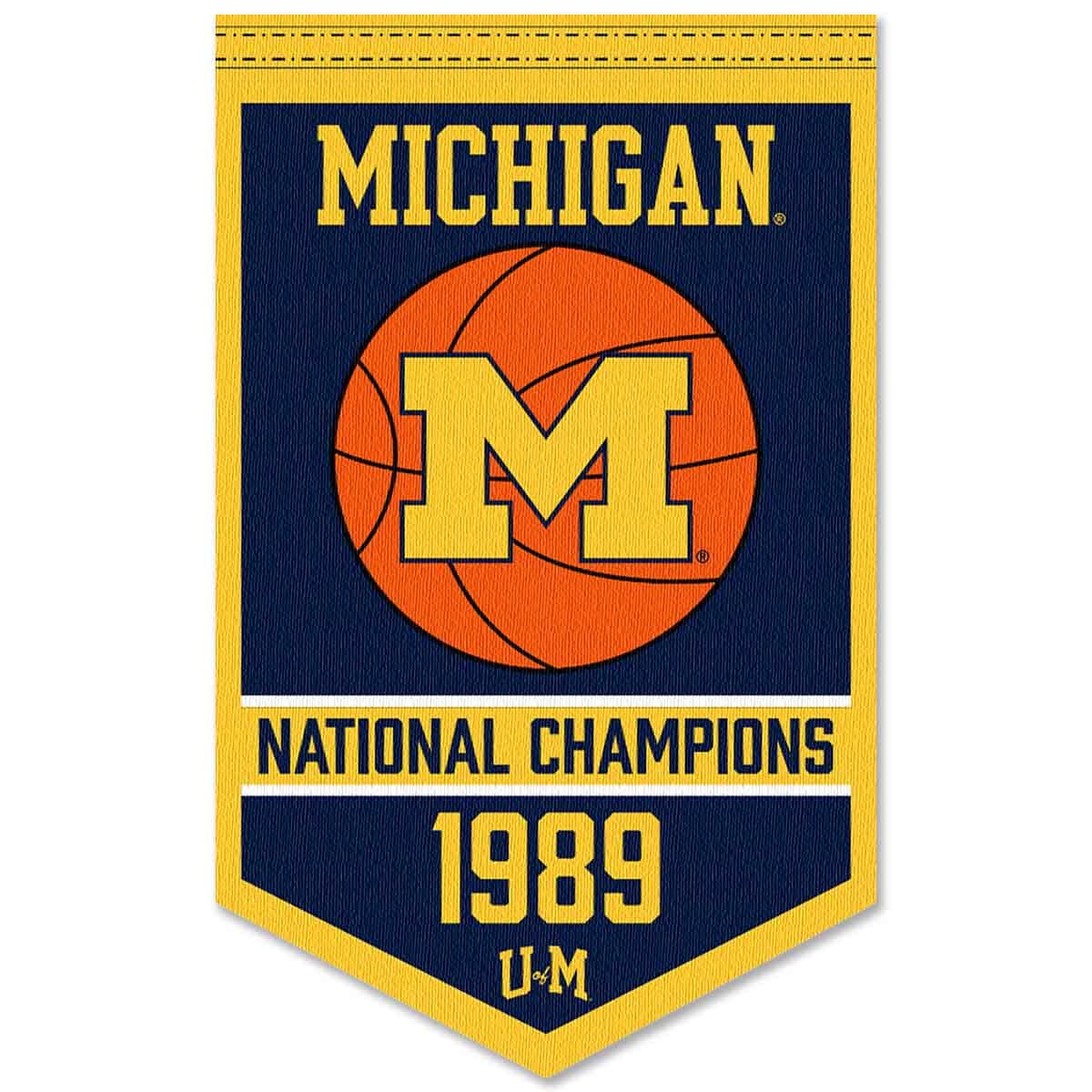 Michigan Wolverines Basketball National Champions Banner - Sports Collectibles, Sports Memorabilia, Sports Fan Shop, Sports Gifts
