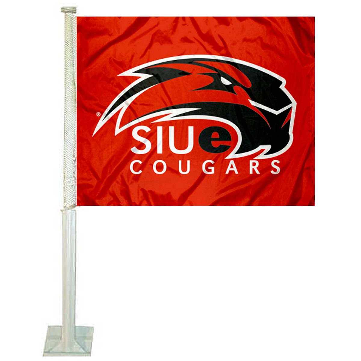 College Flags & Banners Co. Southern Illinois Edwardsville Cougars Car Flag - Sports Collectibles, Sports Memorabilia, Sports Fan Shop, Sports Gifts