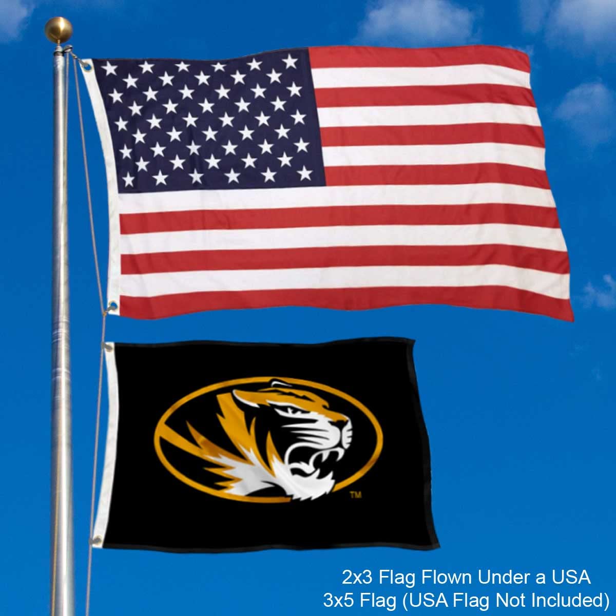 College Flags & Banners Co. Missouri Tigers Small 2x3 Foot Flag - Sports Collectibles, Sports Memorabilia, Sports Fan Shop, Sports Gifts