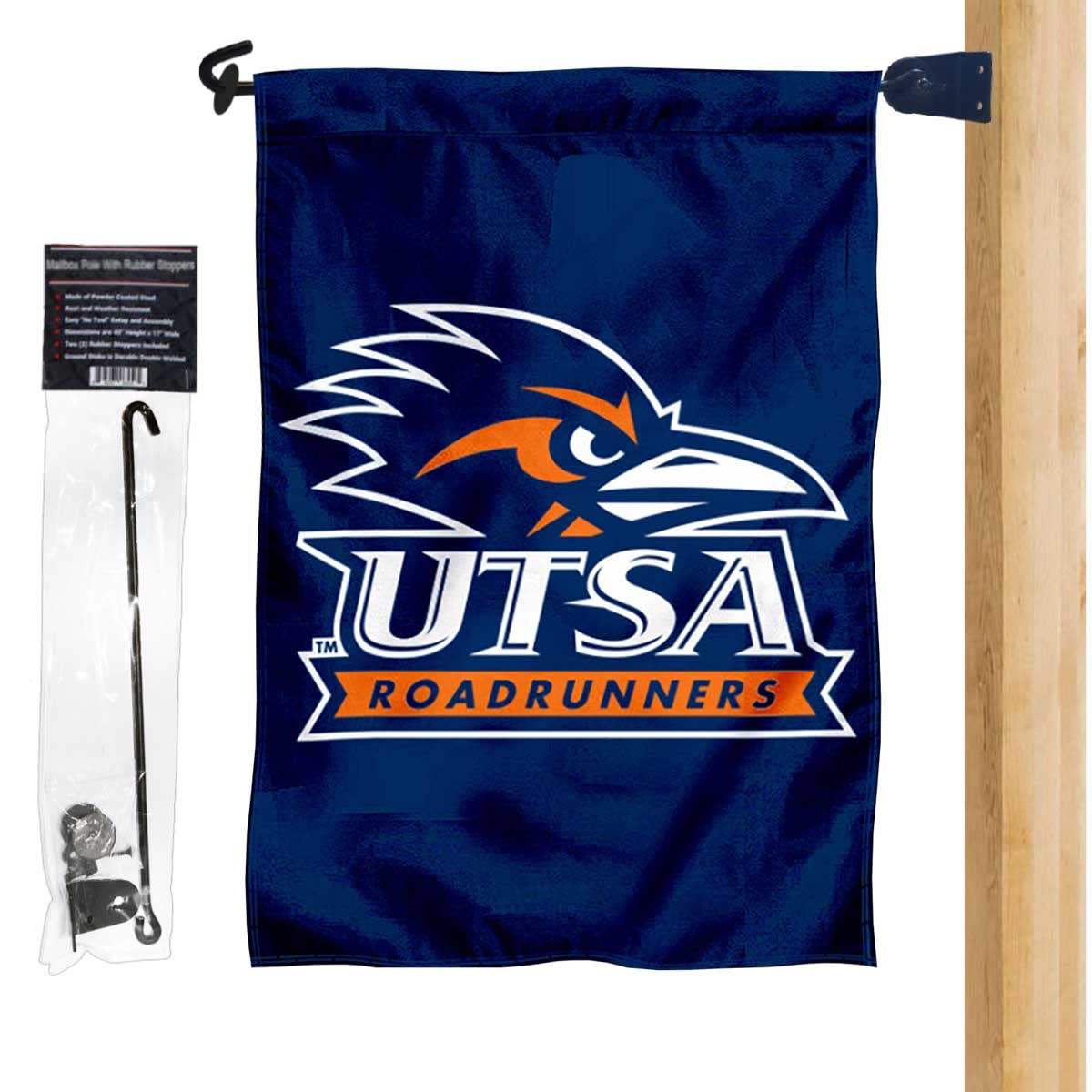 UTSA Garden Flag and Mailbox Post Pole Mount Holder Set - Sports Collectibles, Sports Memorabilia, Sports Fan Shop, Sports Gifts