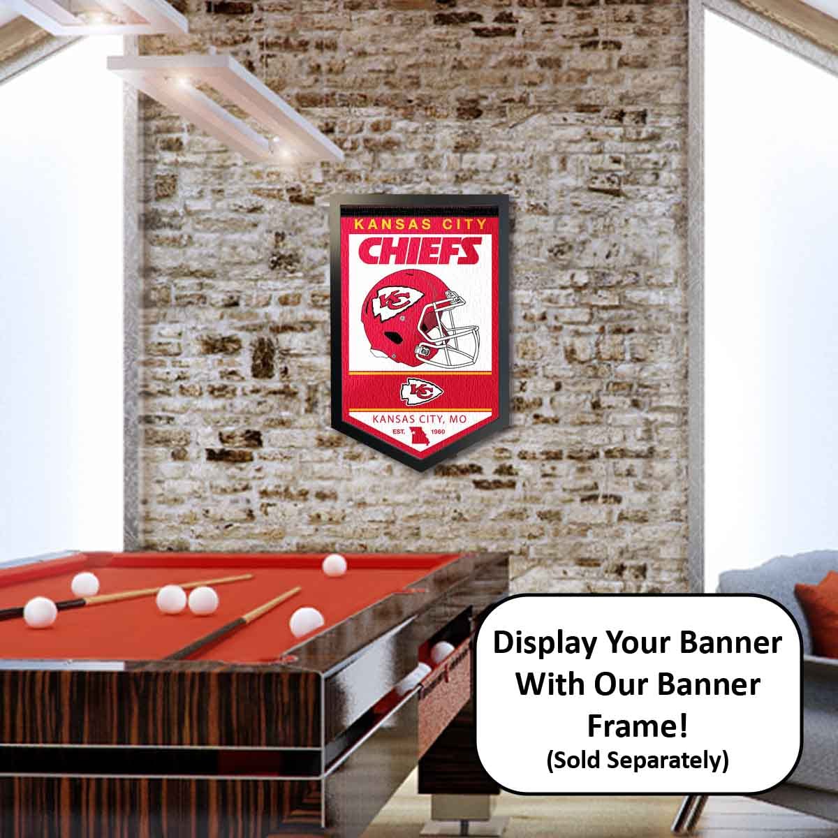 WinCraft Kansas City Chiefs Heritage History Banner Pennant - Sports Collectibles, Sports Memorabilia, Sports Fan Shop, Sports Gifts