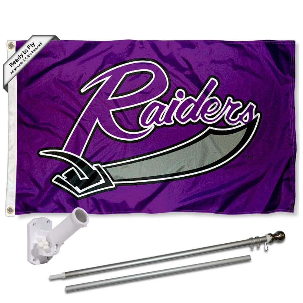 College Flags & Banners Co. Mount Union Raiders Flag and Pole Bracket Bundle - Sports Collectibles, Sports Memorabilia, Sports Fan Shop, Sports Gifts
