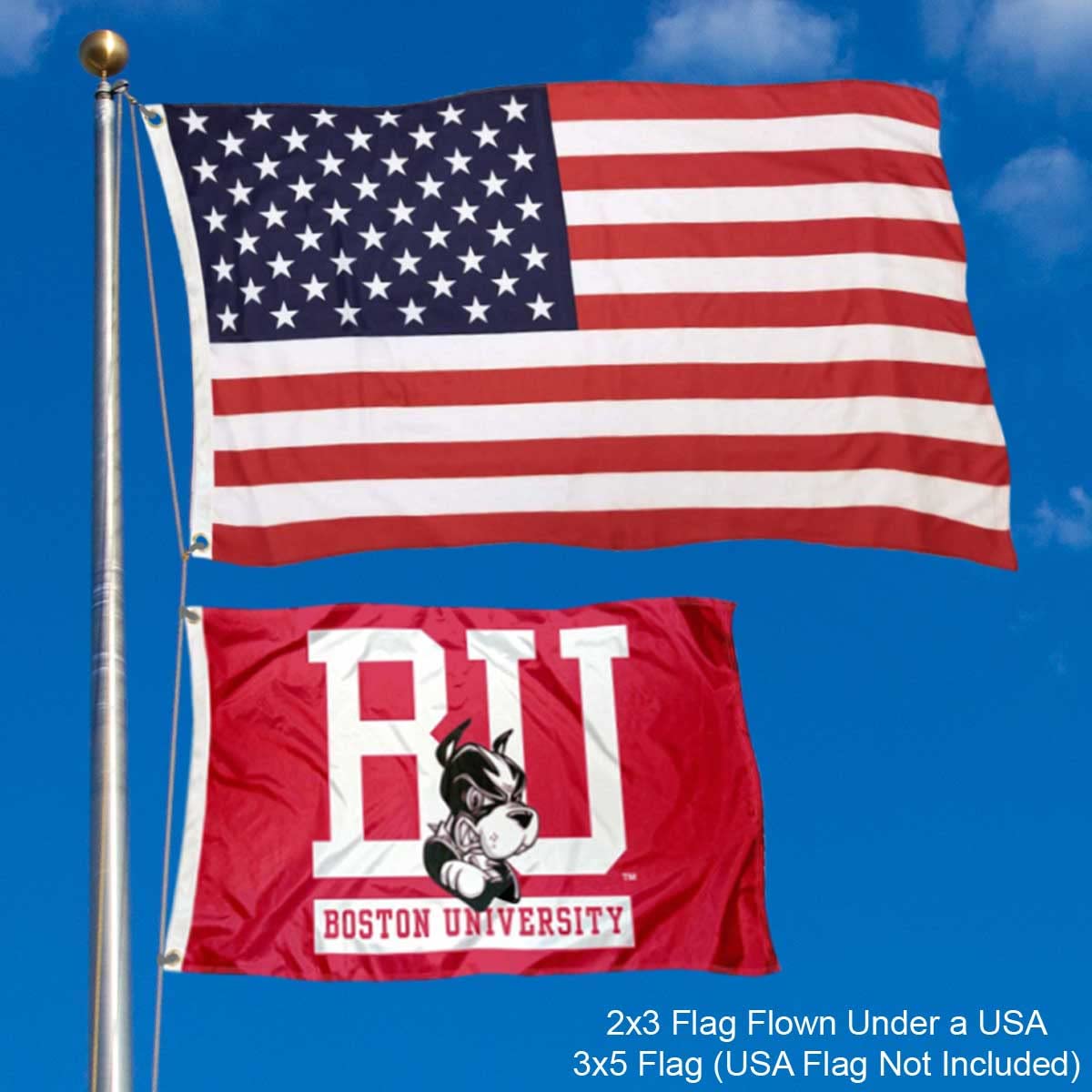 College Flags & Banners Co. Boston Terriers 2x3 Foot Flag - Sports Collectibles, Sports Memorabilia, Sports Fan Shop, Sports Gifts