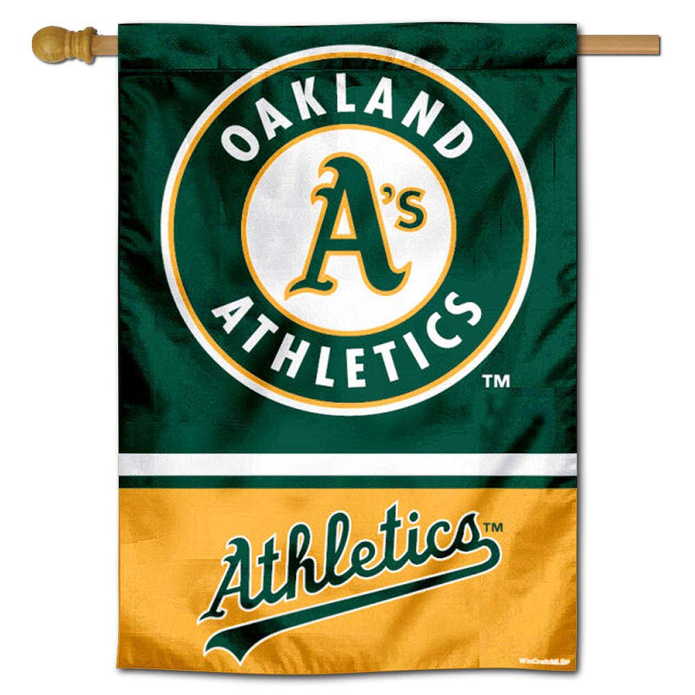 WinCraft Oakland Athletics Double Sided House Flag - Sports Collectibles, Sports Memorabilia, Sports Fan Shop, Sports Gifts