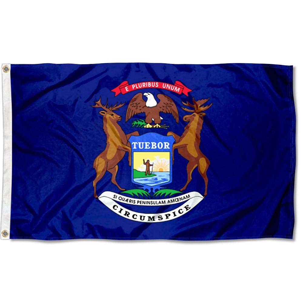 Sports Flags Pennants Company State of Michigan Flag 3x5 Foot Banner - Sports Collectibles, Sports Memorabilia, Sports Fan Shop, Sports Gifts