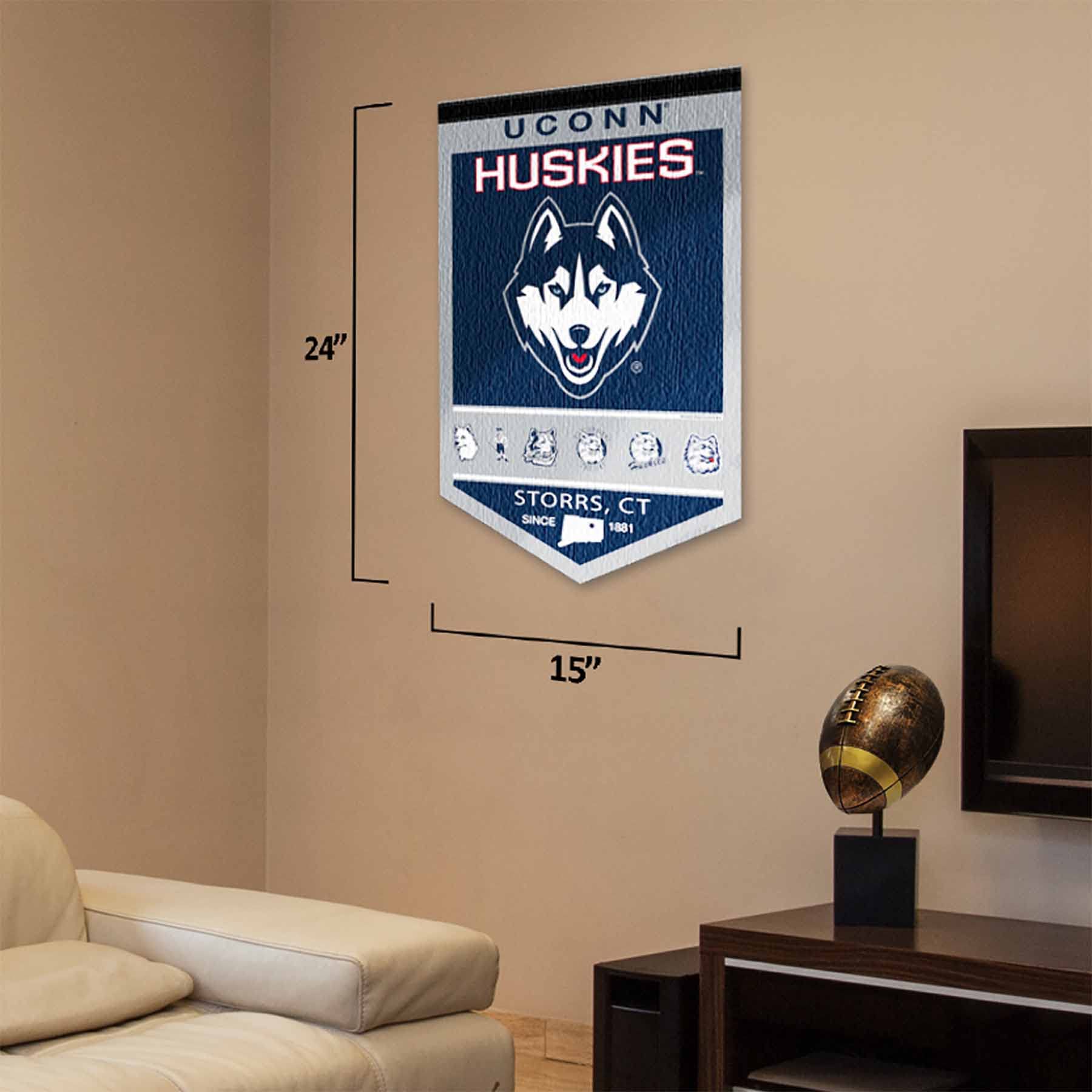 College Flags & Banners Co. Connecticut Huskies Heritage History Banner Pennant - Sports Collectibles, Sports Memorabilia, Sports Fan Shop, Sports Gifts