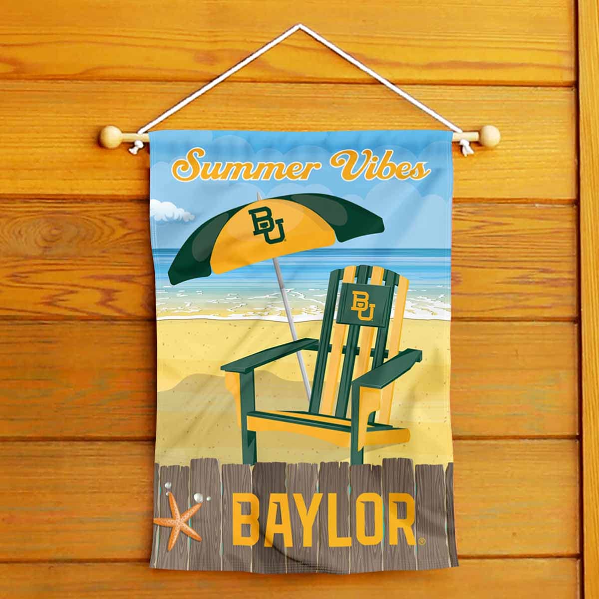 College Flags & Banners Co. Baylor Bears Summer Season Vibes Double Sided Garden Yard Flag - Sports Collectibles, Sports Memorabilia, Sports Fan Shop, Sports Gifts