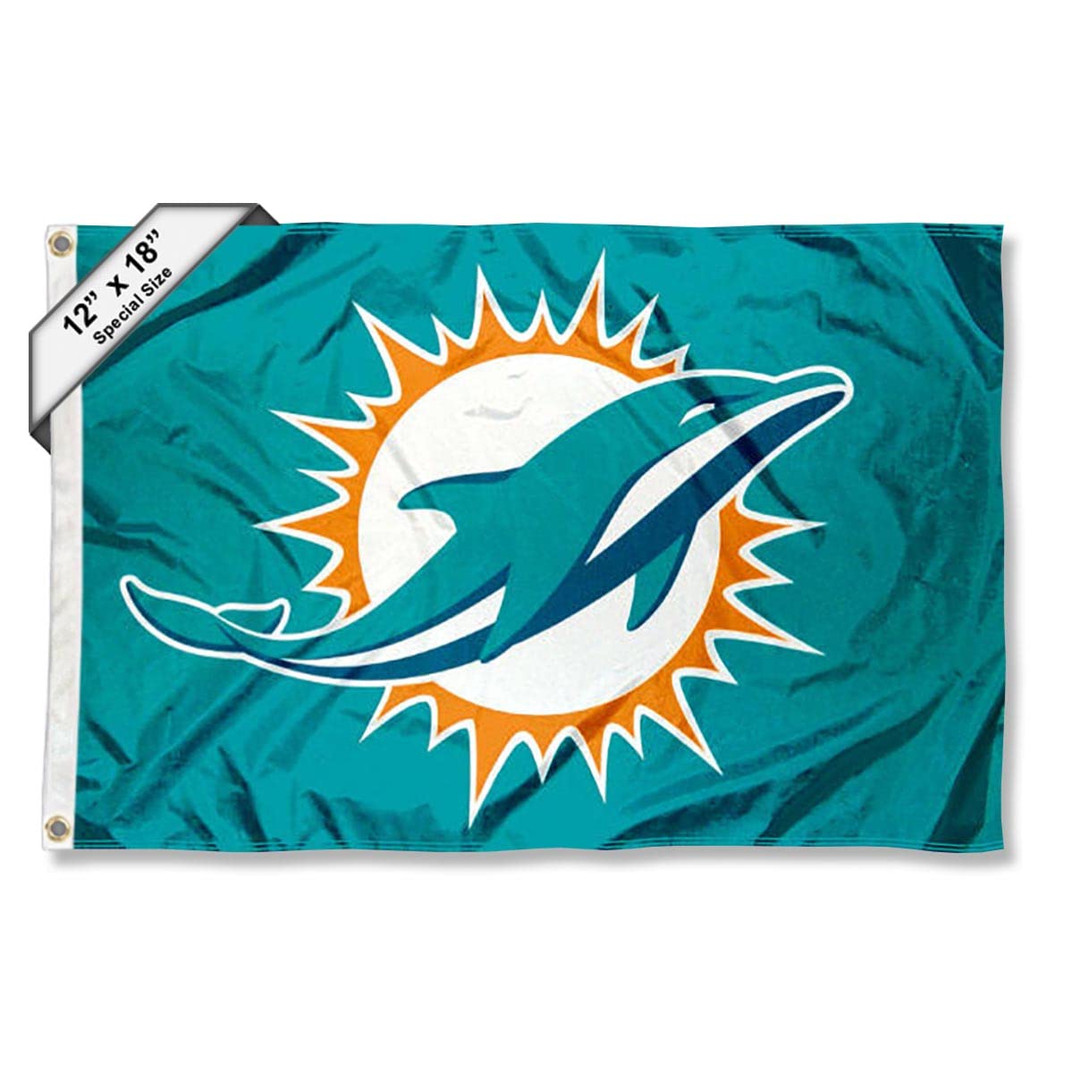 WinCraft Miami Dolphins Boat and Golf Cart Flag - Sports Collectibles, Sports Memorabilia, Sports Fan Shop, Sports Gifts