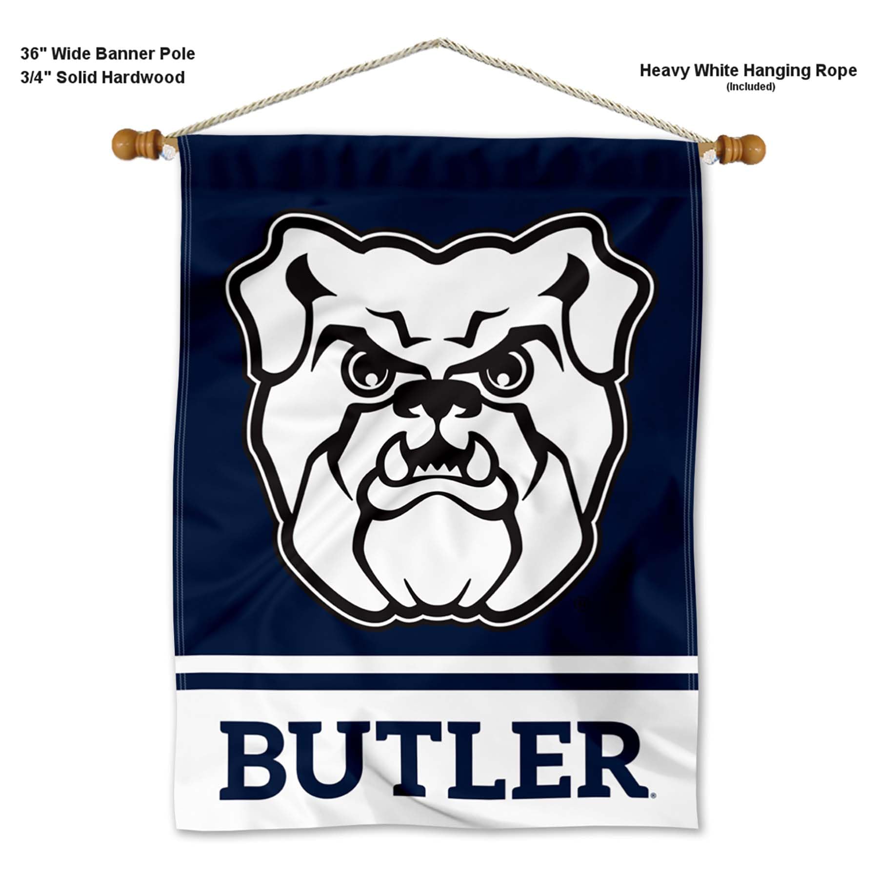 Butler Bulldogs Banner with Hanging Pole - Sports Collectibles, Sports Memorabilia, Sports Fan Shop, Sports Gifts