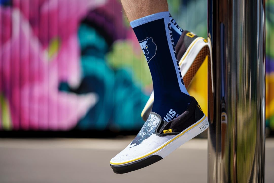 For Bare Feet NBA MEMPHIS GRIZZLIES MVP Crew Sock Team Color Large