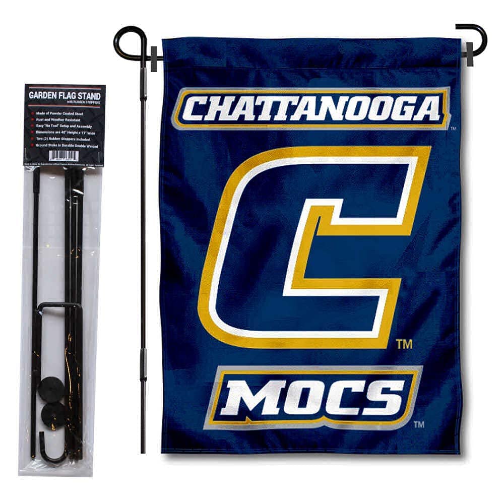 College Flags & Banners Co. Chattanooga Mocs Garden Flag and Flag Stand Pole Holder Set - Sports Collectibles, Sports Memorabilia, Sports Fan Shop, Sports Gifts